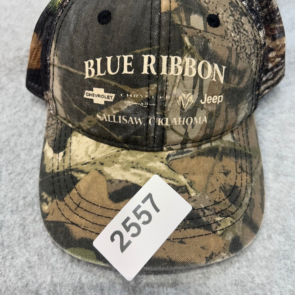 Blue Ribbon Sallisaw OK Mens Camo OC Hat Chevrolet Chrysler Jeep Trucker OSFM - Picture 4 of 4